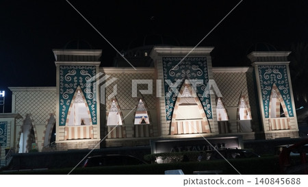Architecture at Night Al Taubah Building Architecture at Night Al Taubah Building 140845688