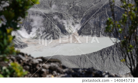Volcanic Crater Lake Landscape Mountain Scenery Volcanic Crater Lake Landscape Mountain Scenery 140845719