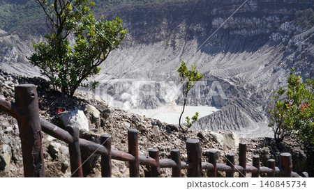 Mountaintop View of Kawah Putih Crater Lake Indonesia 140845734