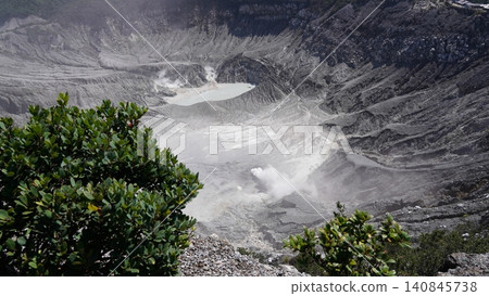 Volcanic Crater Landscape With Lush Greenery Volcanic Crater Landscape With Lush Greenery 140845738
