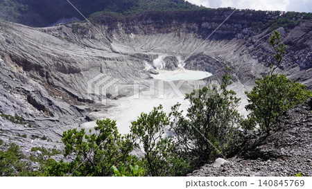 Kawah Putih Volcanic Crater Lake West Java Indonesia 140845769