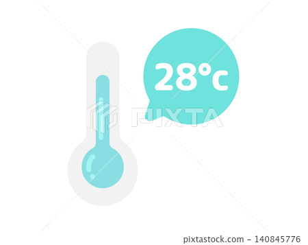 28°C, speech bubble, thermometer, illustration 28°C, speech bubble, thermometer, illustration 140845776
