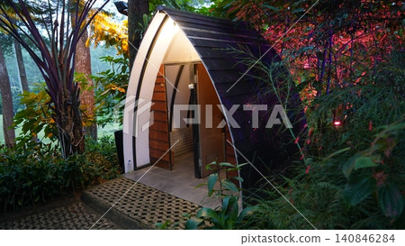 Unique Outdoor Structure in a Lush Garden Setting Unique Outdoor Structure in a Lush Garden Setting 140846284