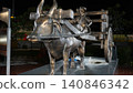 Ox Cart Statue Detailed Bronze Sculpture Rural Life 140846342