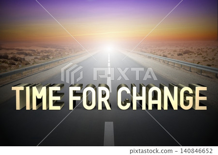 Time for change concept, road - 3D rendering Time for change concept, road - 3D rendering 140846652