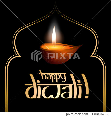 Happy Diwali card with a candle 140846762