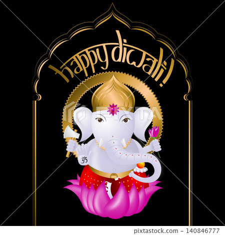 Happy Diwali card with Ganesha Happy Diwali card with Ganesha 140846777
