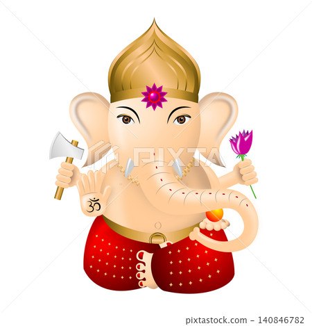 Ganesha - indian god - illustration, white background 140846782