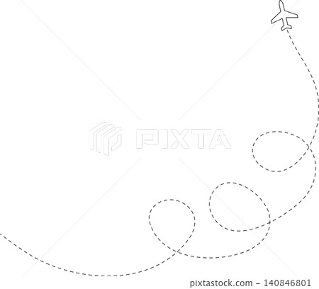 Airplane line path, flight route, trace, travel Airplane line path, flight route, trace, travel 140846801