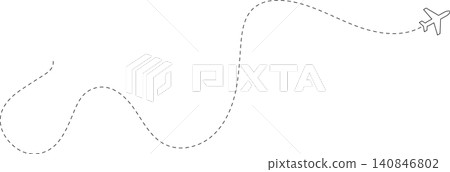 Airplane line path, flight route, trace, travel 140846802