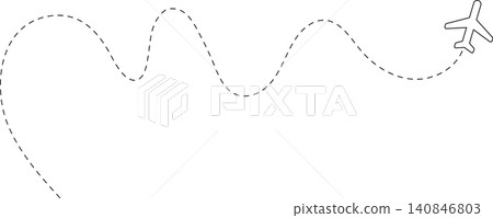Airplane line path, flight route, trace, travel Airplane line path, flight route, trace, travel 140846803
