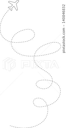 Airplane line path, flight route, trace, travel Airplane line path, flight route, trace, travel 140846832