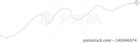 Airplane line path, flight route, trace, travel Airplane line path, flight route, trace, travel 140846874
