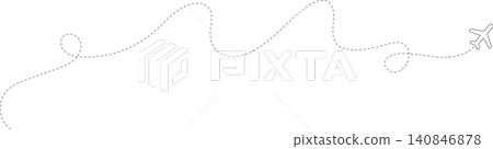 Airplane line path, flight route, trace, travel Airplane line path, flight route, trace, travel 140846878