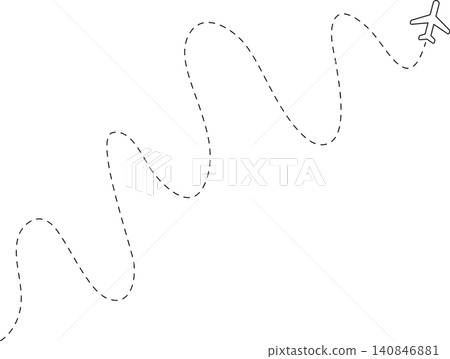 Airplane line path, flight route, trace, travel Airplane line path, flight route, trace, travel 140846881