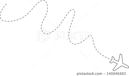 Airplane line path, flight route, trace, travel Airplane line path, flight route, trace, travel 140846883