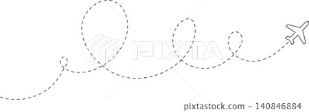 Airplane line path, flight route, trace, travel Airplane line path, flight route, trace, travel 140846884