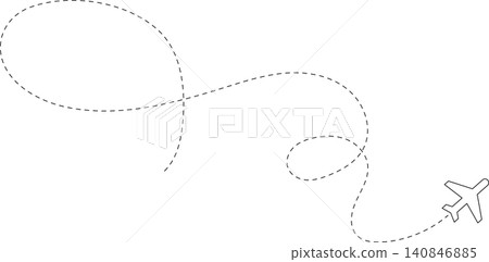 Airplane line path, flight route, trace, travel Airplane line path, flight route, trace, travel 140846885