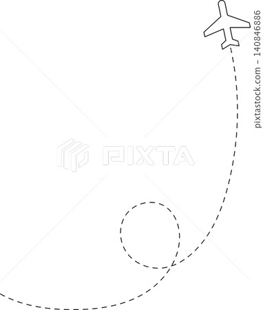 Airplane line path, flight route, trace, travel Airplane line path, flight route, trace, travel 140846886