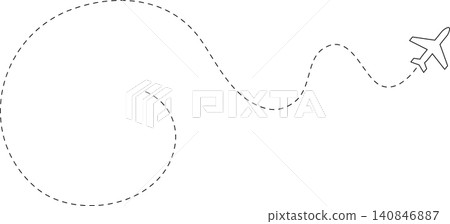 Airplane line path, flight route, trace, travel Airplane line path, flight route, trace, travel 140846887