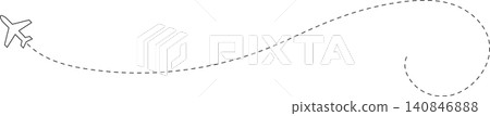 Airplane line path, flight route, trace, travel Airplane line path, flight route, trace, travel 140846888