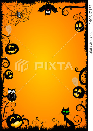 Halloween illustration - card template Halloween illustration - card template 140847385