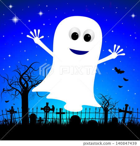 Halloween card - ghost Halloween card - ghost 140847439