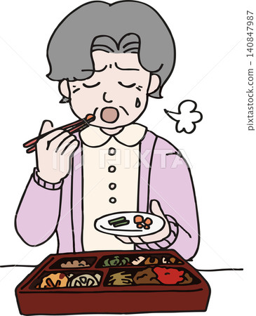 An illustration of a senior citizen looking dissatisfied with the portion size and seasoning of their home-delivered meal (vector representing the concerns and dissatisfaction of elderly people regarding meals). An illustration of a senior citizen looking dissatisfied with the portion size and seasoning of their home-delivered meal (vector representing the concerns and dissatisfaction of elderly people regarding meals). 140847987