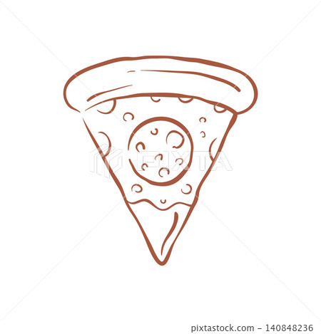 A Classic Pepperoni Pizza Slice With A Thick Crust Sketch Vector Illustration A Classic Pepperoni Pizza Slice With A Thick Crust Sketch Vector Illustration 140848236
