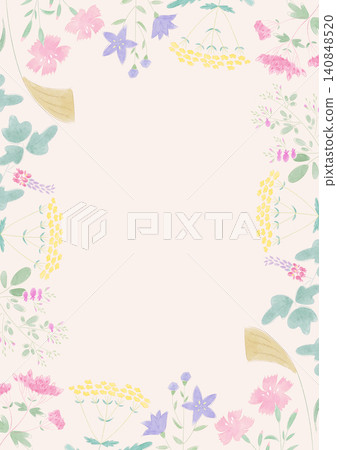 Cute watercolor-style frame featuring the seven autumn flowers. 140848520