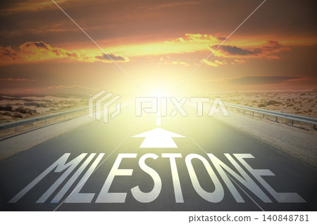 Road concept - milestone Road concept - milestone 140848781