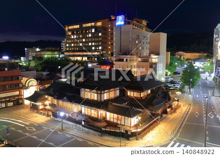 [Ehime Prefecture] Night view of the renovated Dogo Onsen Main Building 140848922