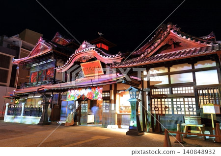 [Ehime Prefecture] Night view of the renovated Dogo Onsen Main Building 140848932