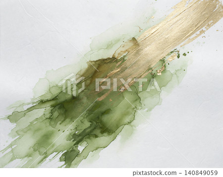 A Japanese-style background with matcha green and champagne gold diagonally crossing from the upper right. 140849059