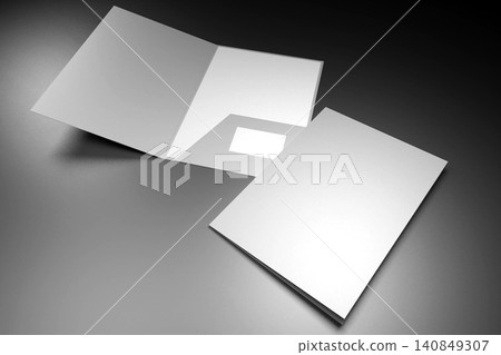 File folder mockup showing front cover and inside File folder mockup showing front cover and inside 140849307