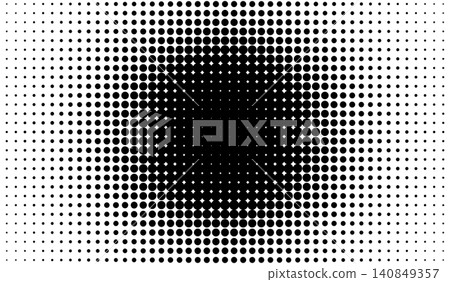 Radial halftone background with many tiny dots 140849357