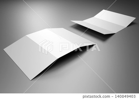 DL brochure mockup on grey background 140849403