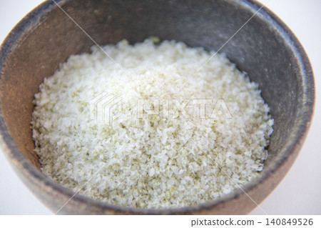 Salt with sea lettuce Salt with sea lettuce 140849526