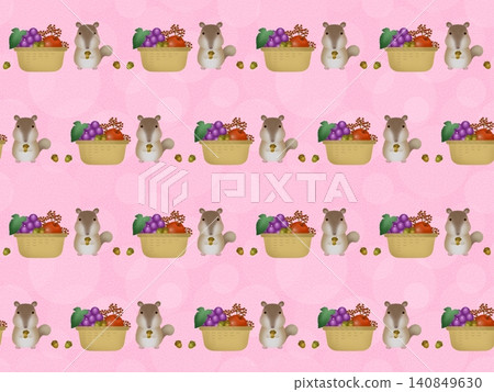 Squirrel and nut seamless pattern A-3 Squirrel and nut seamless pattern A-3 140849630