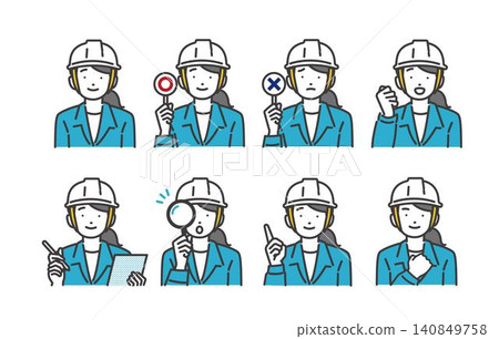 Vector illustration of a supervisory worker holding checkmarks or X signs / Communication / Site supervisor / Construction Vector illustration of a supervisory worker holding checkmarks or X signs / Communication / Site supervisor / Construction 140849758