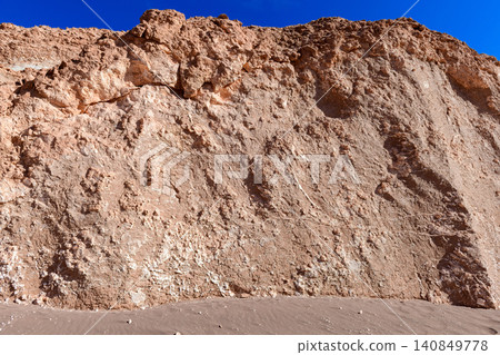Awe inspiring view of desert rock formation in Valle de la Luna Awe inspiring view of desert rock formation in Valle de la Luna 140849778