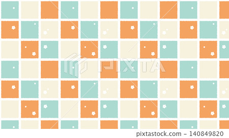 Colorful tile background wallpaper with small flowers fluttering around. Colorful tile background wallpaper with small flowers fluttering around. 140849820