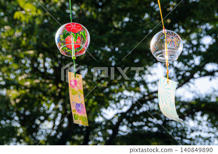 Wind chimes swaying in the wind 140849890