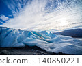 Glacier patagonia los glaciares national park perito moreno, Blue ice and dramatic sky over cold landscape 140850221