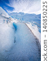 Perito moreno glacier patagonia los glaciares national park icy crevasse and blue ice textures beneath bright sky 140850225