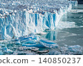 Perito Moreno glaciers, blue ice cliff above cold water, dramatic frozen glacier landscape 140850237