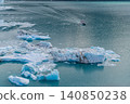 Perito Moreno glaciers, icy lake, tourist boat, blue water, glacier ice 140850238