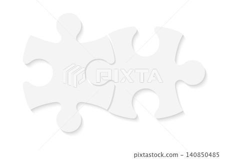 2 blank puzzle pieces. Square jigsaw template for infographic diagram, cooperation concept, kids game or modern business chart illustration. Vector 2 blank puzzle pieces. Square jigsaw template for infographic diagram, cooperation concept, kids game or modern business chart illustration. Vector 140850485