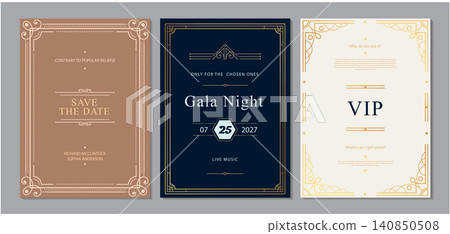 Elegant Invitation template for Wedding, Vip, Gala Night.  140850508