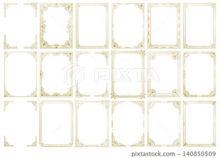 Golden Luxury rectangle frame for your design invitation, Golden Luxury rectangle frame for your design invitation, 140850509